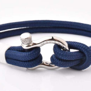 Navy nautical shackle bracelet