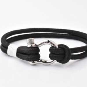 Black nautical shackle bracelet