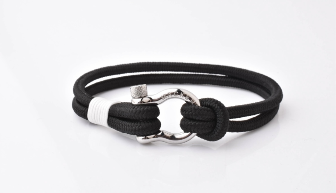 Black nautical shackle bracelet
