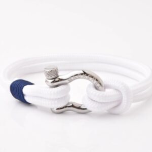 White nautical shackle bracelet